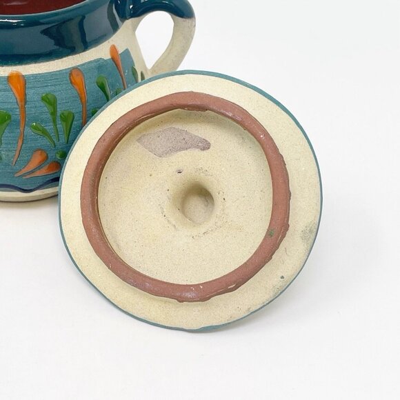 Talavera Signed Vergeas Hand Painted Art Pottery Covered Sugar Bowl Mexico - Picture 2 of 6